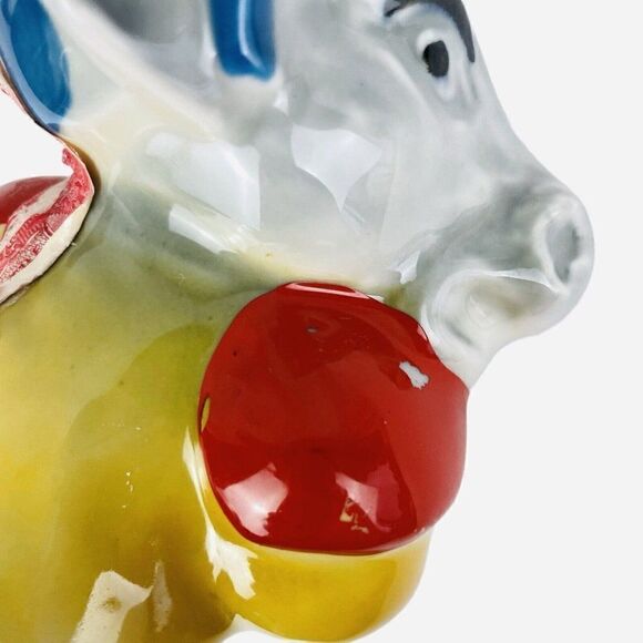 Vintage 1970s Jim Beam Democrat Donkey Football Ceramic Decanter Political Empty - Picture 11 of 16